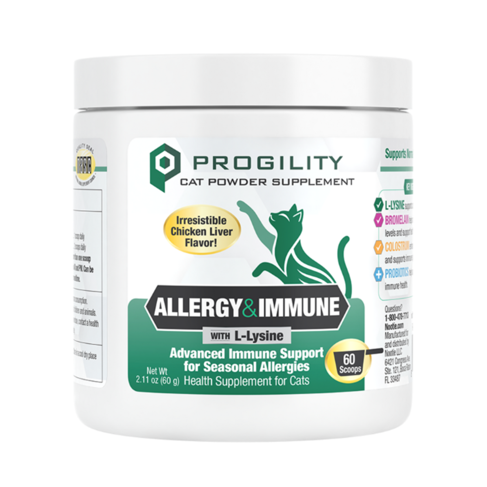 Nootie Nootie Cat Progility Allergy & Immune Support With L-Lysine Powder - 60 Scoops