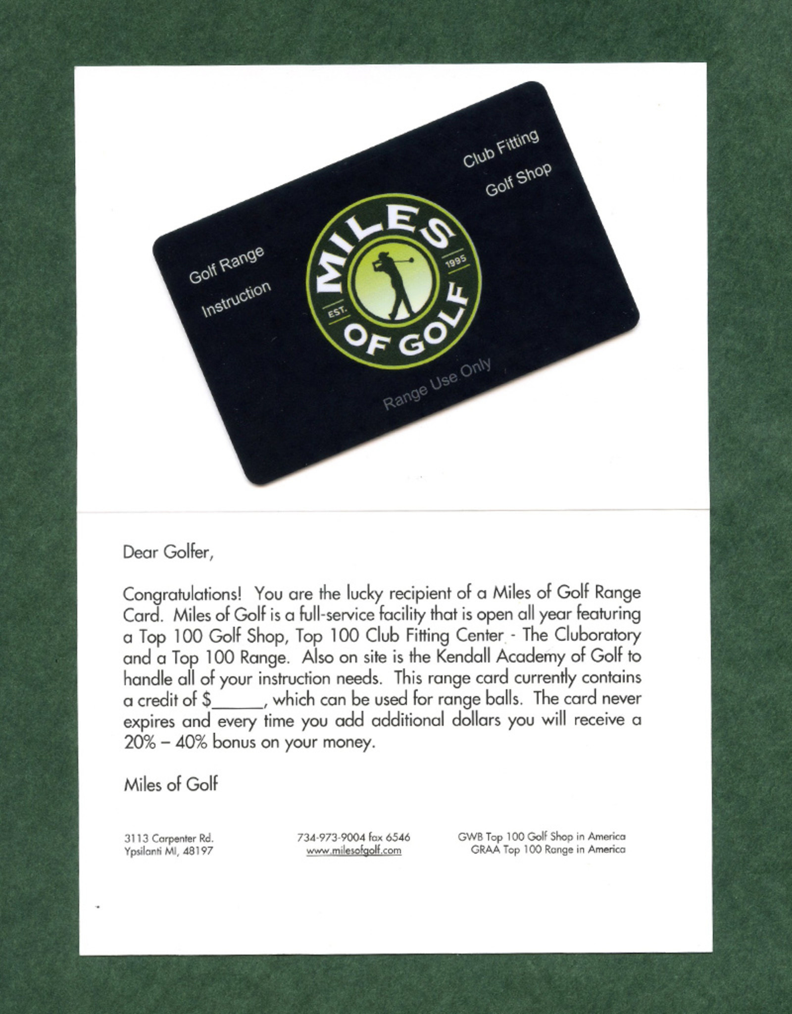 (SPECIAL) RANGE CARD  DOUBLE YOUR MONEY 500/1000