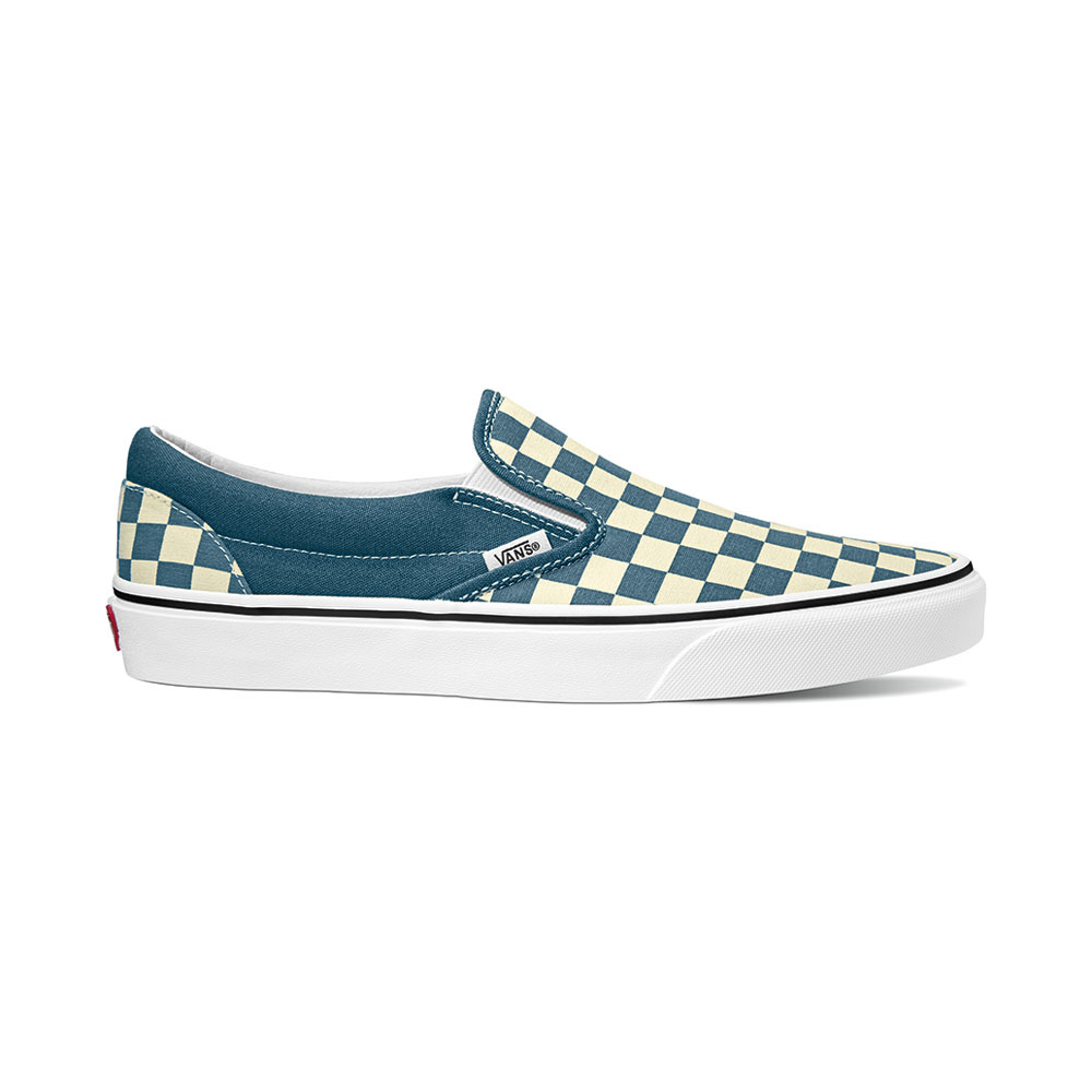 blue checkered low top vans