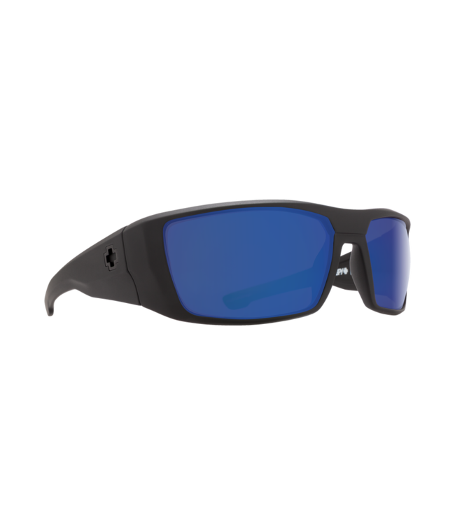 SPY DIRK MATTE BLACK SUNGLASSES w/ HD BRONZE POLAR BLUE SPECTRA MIRROR LENS