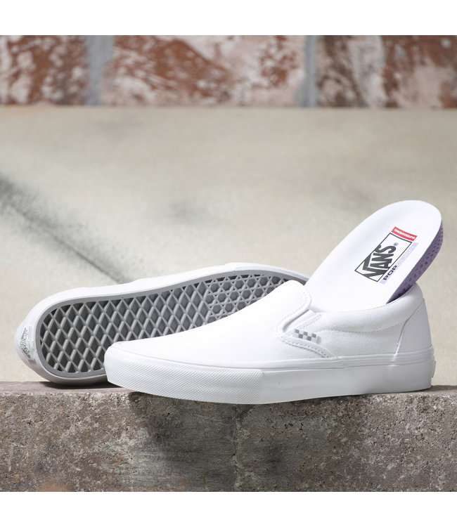 VANS MENS SKATE SLIP-ON SHOE - TRUE WHITE