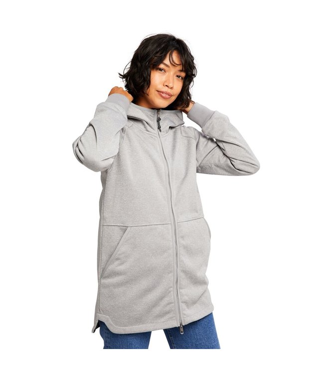 BURTON WOMENS MINXY FULL-ZIP FLEECE SHARKSKIN HEATHER 2022