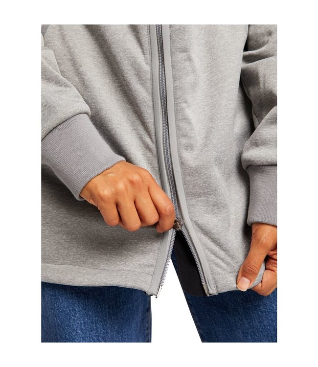 BURTON WOMENS MINXY FULL-ZIP FLEECE SHARKSKIN HEATHER 2022