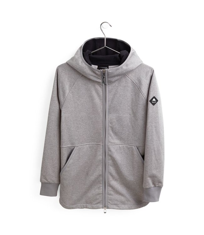 BURTON WOMENS MINXY FULL-ZIP FLEECE SHARKSKIN HEATHER 2022