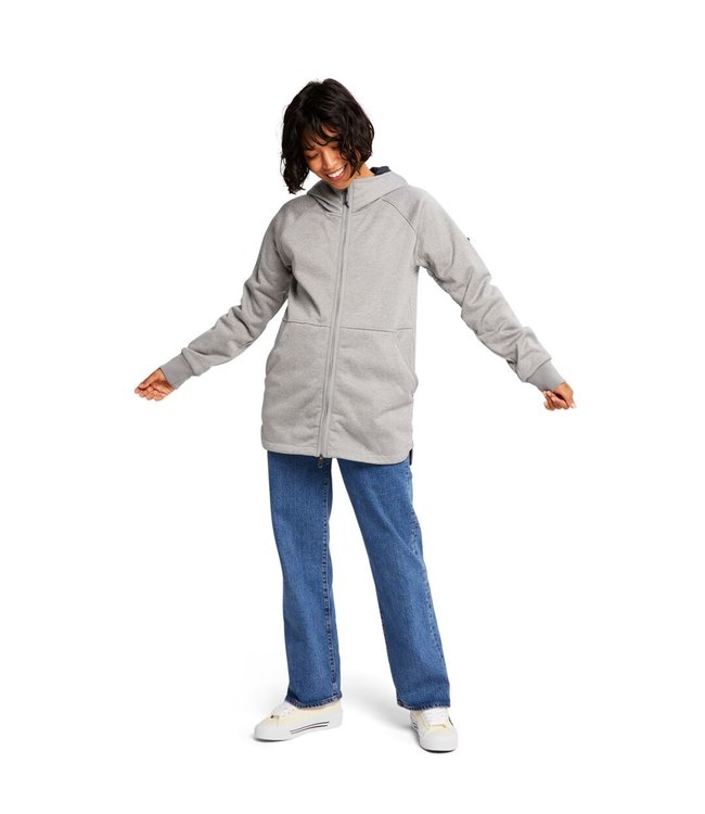 BURTON WOMENS MINXY FULL-ZIP FLEECE SHARKSKIN HEATHER 2022