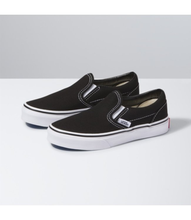 VANS YOUTH CLASSIC SLIP ON SHOE BLACK TRUE WHITE