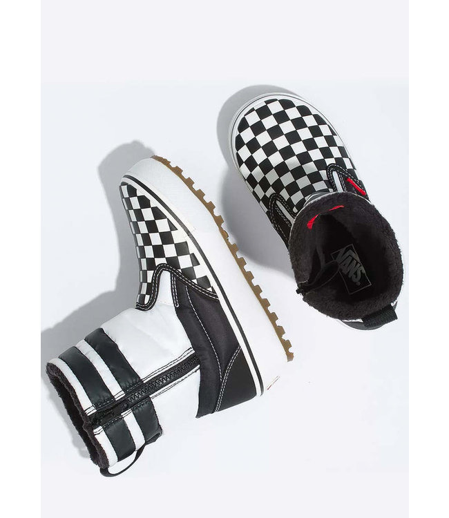 VANS YOUTH SLIP-ON SNOW BOOT SHOE CHECKERBOARD