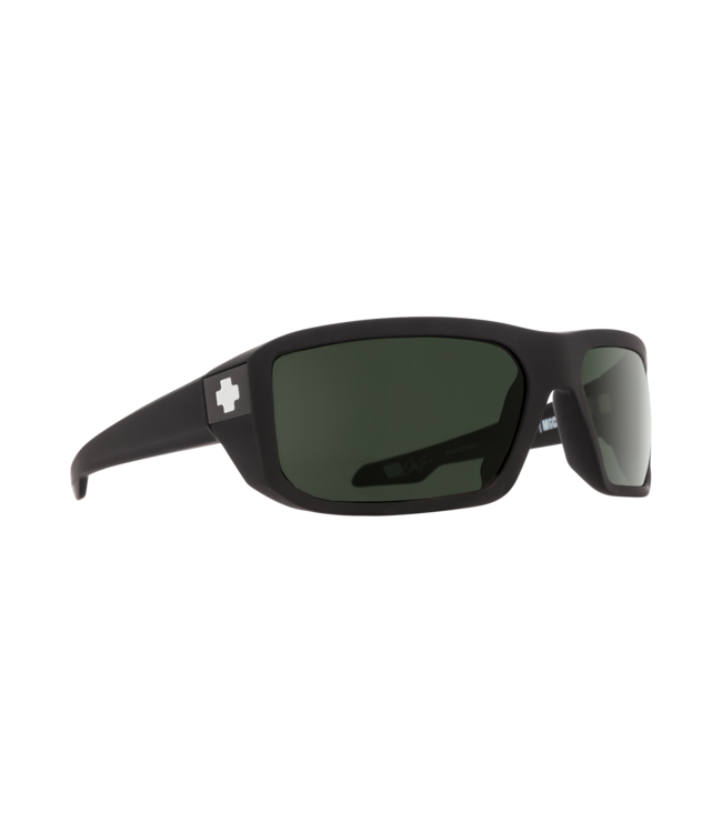 SPY MCCOY SOFT MATTE BLACK SUNGLASSES w/ HAPPY GREY GREEN LENS