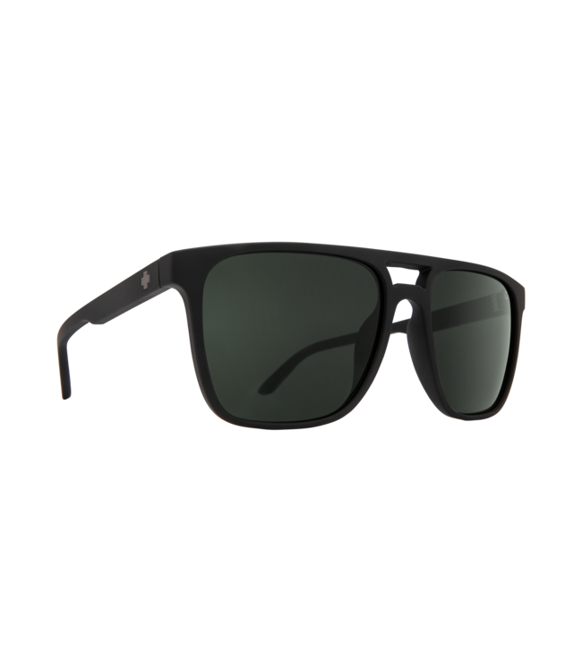 SPY CZAR SOFT MATTE BLACK SUNGLASSES w/HAPPY GRAY GREEN
