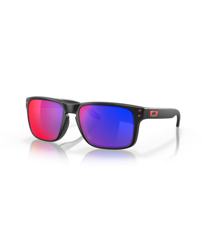 OAKLEY HOLBROOK MATTE BLK SUNGLASSES w/ POSI RED IRID LENS