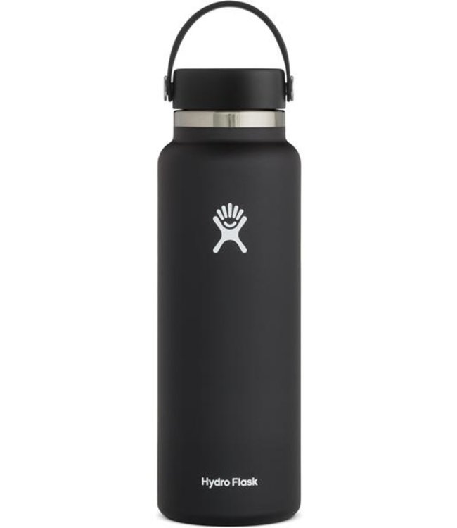 HYDRO FLASK 40OZ WIDE MOUTH 2.0 FLEX CAP BLACK