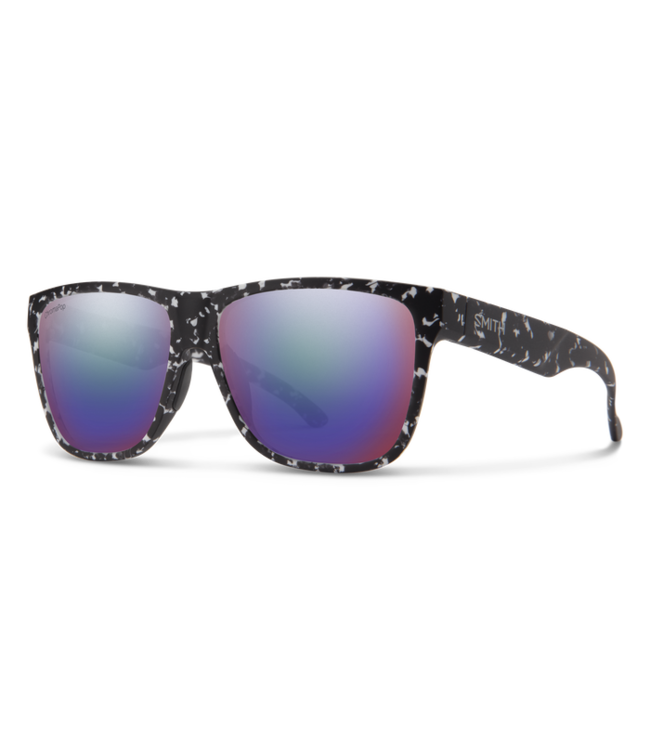 SMITH LOWDOWN XL 2 MATTE BLACK MARBLE SUNGLASSES w/ CHROMAPOP VIOLET MIRROR POLAR