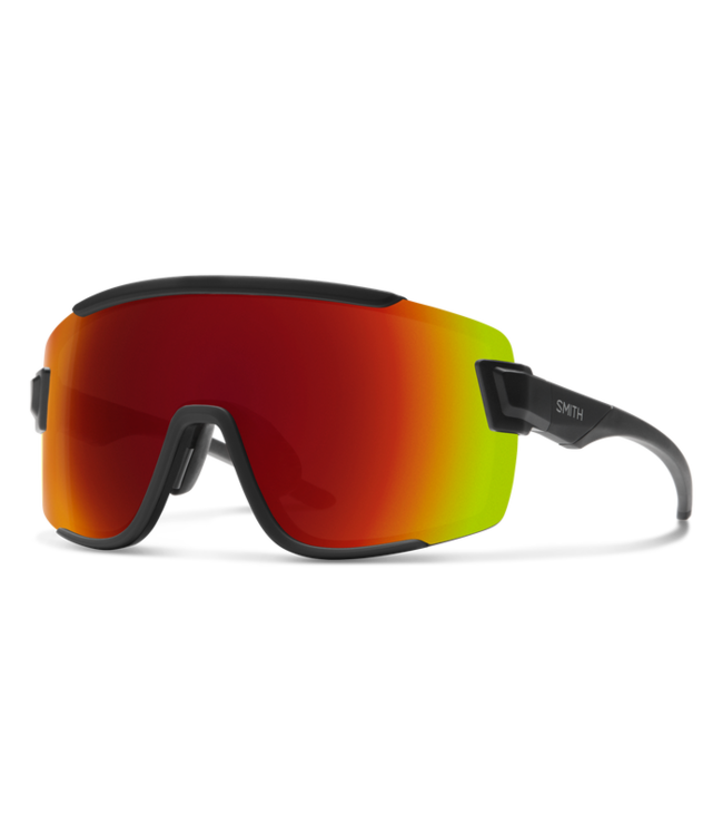 SMITH WILDCAT MATTE BLACK SUNGLASSES W/BLACK PC CHROMAPOP RED MIRROR