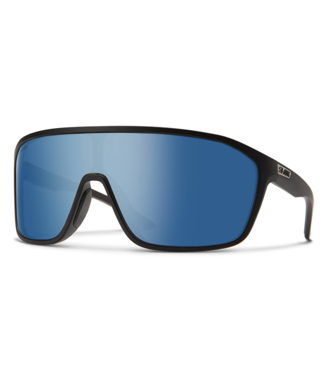 SMITH BOOMTOWN MATTE BLACK SUNGLASSES W/CP PLR BLUE MIR