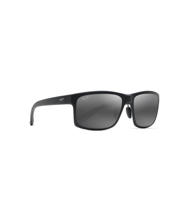MAUI JIM POKOWAI ARCH MATTE BLACK SUNGLASSES w/ NEUTRAL GREY POLAR LENS