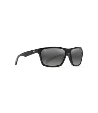 MAUI JIM MAKOA GLOSS BLACK SUNGLASSES w/ GRY PLR LENS