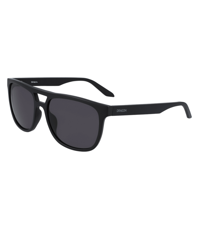DRAGON COVE MATTE BLACK SUNGLASSES w/ LL SMOKE LENS