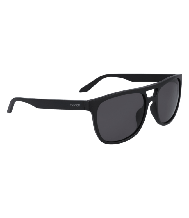 DRAGON COVE MATTE BLACK SUNGLASSES w/ LL SMOKE LENS