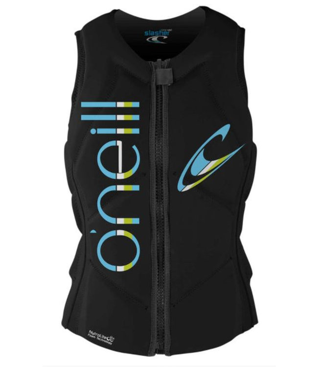 O'NEILL WOMENS SLASHER FULL-ZIP COMP VEST BLACK/BLACK 2022