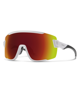 SMITH SMITH WILDCAT WHITE SUNGLASSES W/PC CHROMAPOP RED MIRROR
