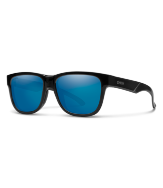 SMITH SMITH LOWDOWN SLIM 2 BLACK SUNGLASSES w/ CP PLR BLUE MIRROR