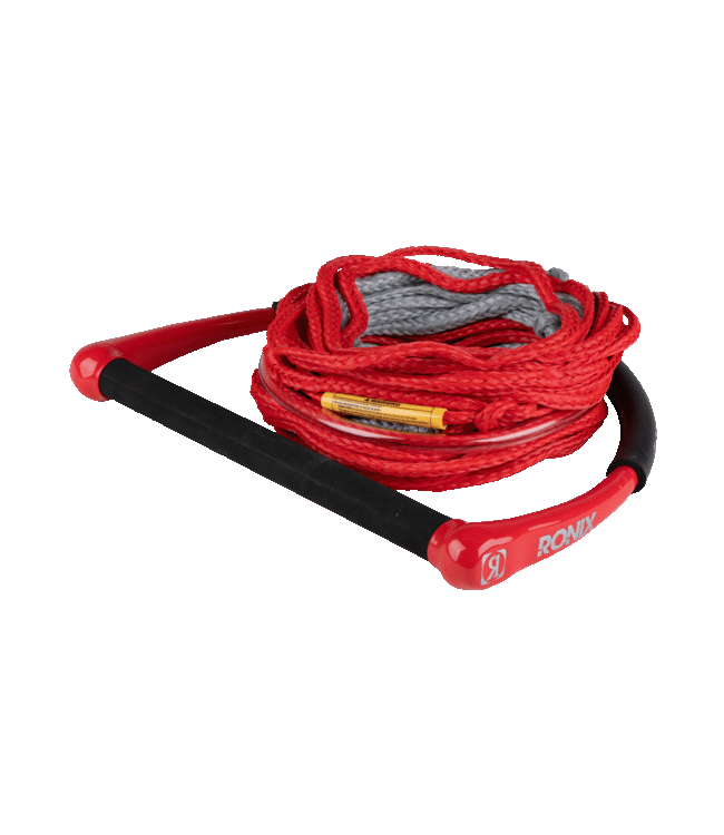 RONIX SURF ROPE 1.0 TPR GRIP 65' 4-SECTION ROPE AND HANDLE COMBO RED/GREY 2022