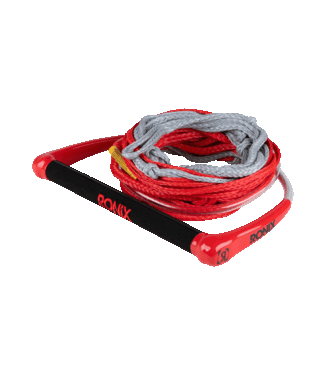 RONIX RONIX SURF ROPE 2.0 HIDE GRIP 65' 4-SECTION ROPE AND HANDLE COMBO RED/GREY 2022