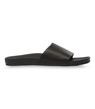 VANS VANS WOMENS DECON SLIP SANDAL LEATHER BLACK