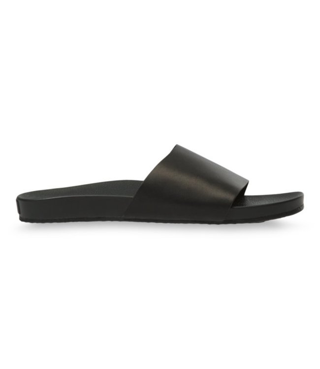 VANS WOMENS DECON SLIP SANDAL LEATHER BLACK