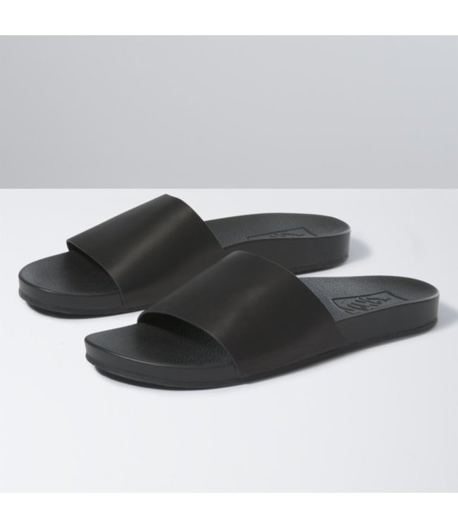 VANS WOMENS DECON SLIP SANDAL LEATHER BLACK