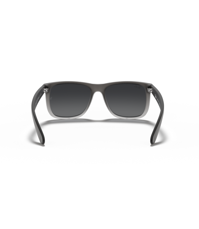 RAY-BAN JUSTIN SUNGLASSES RUBBER GREY ON CLEAR GREY LIGHT w/ GREY MIRROR SILVER LENS