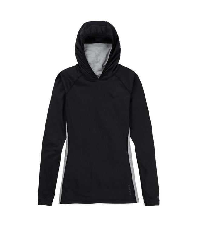 BURTON WMNS MIDWEIGHT X LONG NECK BASE LAYER HOODY TRUE BLACK 2023