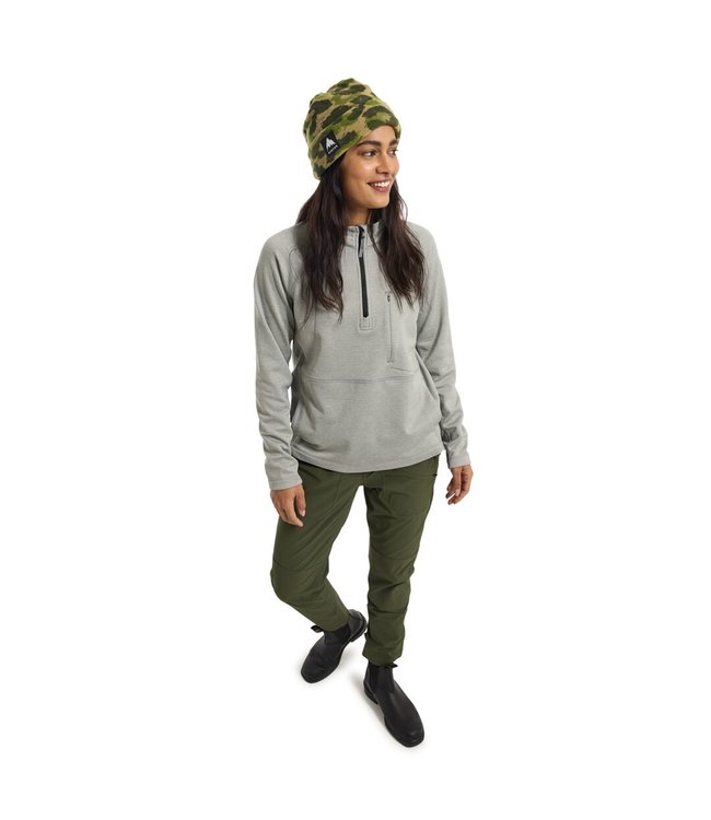 BURTON WMNS MULTIPATH GRID 1/4 ZIP FLEECE SHARKSKIN 2023