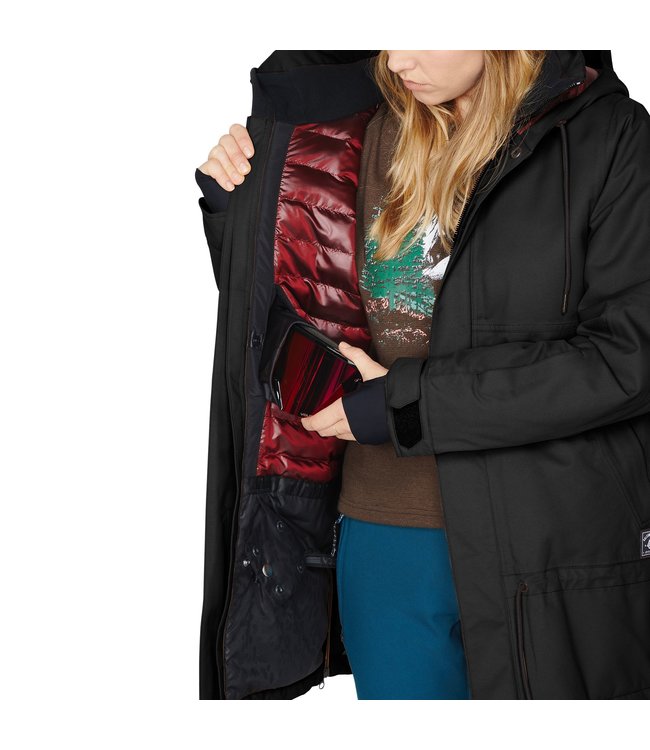 VOLCOM WOMENS PAXSON 2L TDS INF PARKA BLACK 2023