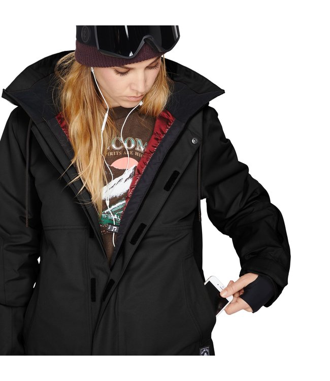 VOLCOM WOMENS PAXSON 2L TDS INF PARKA BLACK 2023