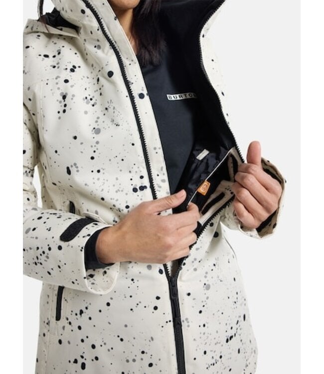 BURTON WMNS LELAH 2L JACKET STOUT WHITE SPATTER 2023