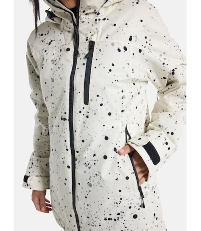 BURTON WMNS LELAH 2L JACKET STOUT WHITE SPATTER 2023