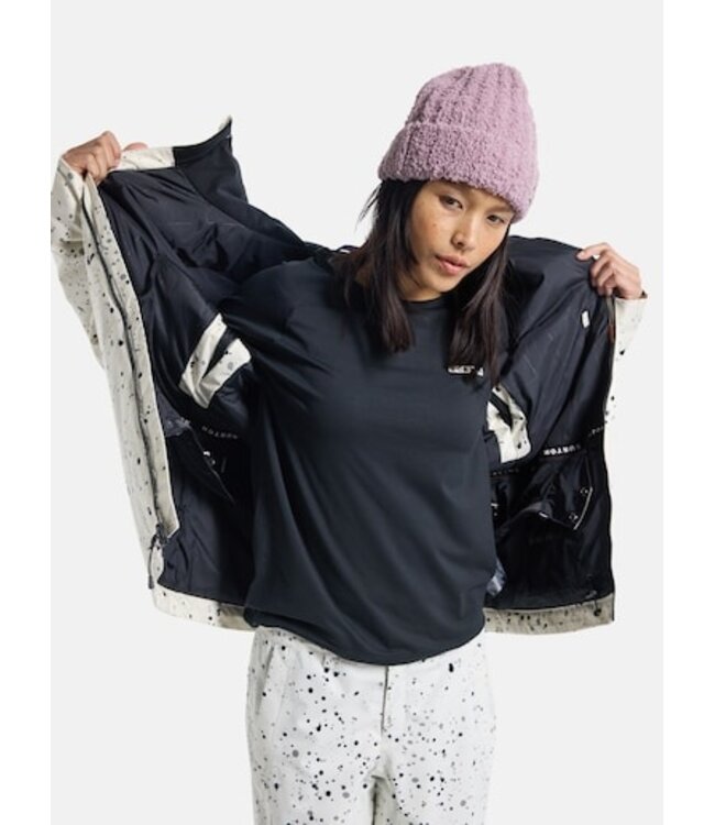 BURTON WMNS LELAH 2L JACKET STOUT WHITE SPATTER 2023