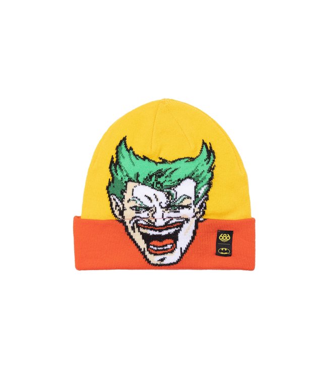 686 MENS BATMAN KNIT BEANIE YELLOW 2023 - ONE Boardshop