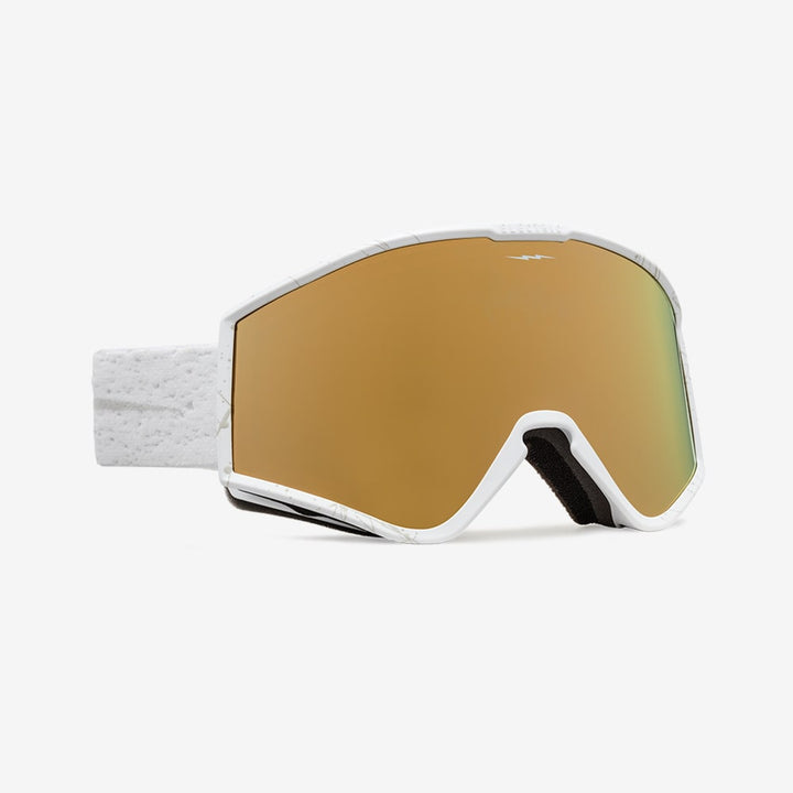 ELECTRIC KLEVELAND.S GOGGLE MATTE SPECKLED WHITE w/ GOLD CHROME + YELL