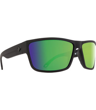 SPY SPY ROCKY SOFT MATTE BLACK SUNGLASSES  w/ HAPPY BRNZ PLR GRN SPEC MRR