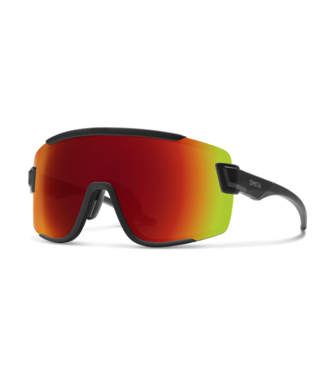 SMITH WILDCAT MATTE BLACK SUNGLASSES W/CHROMAPOP RED MIRROR LENS