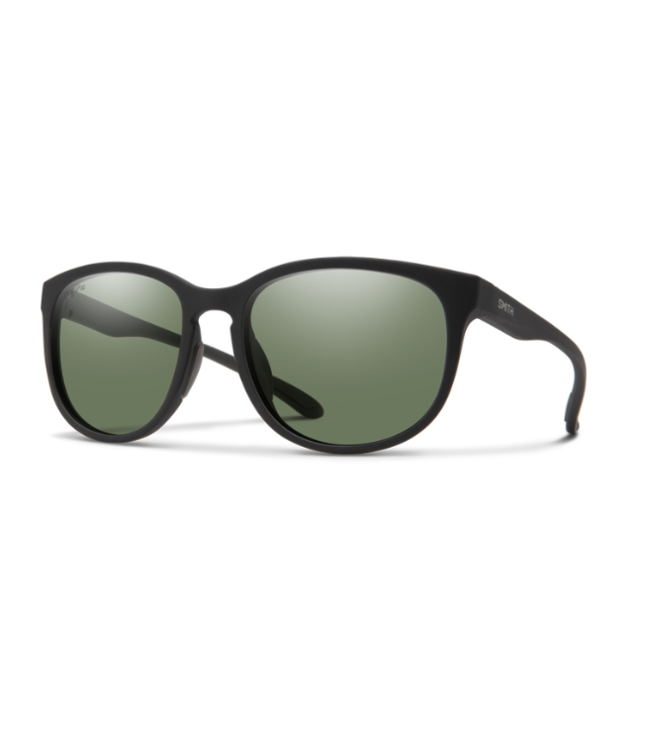 SMITH LAKE SHASTA MATTE BLACK SUNGLASSES W/CHROMAPOP GRAY GREEN POLARIZED LENS