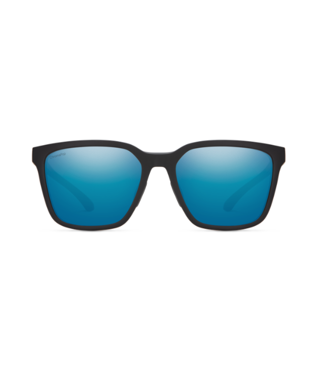 SMITH SHOUTOUT MATTE BLACK SUNGLASSES W/CHROMAPOP POLARIZED BLUE MIRROR LENS