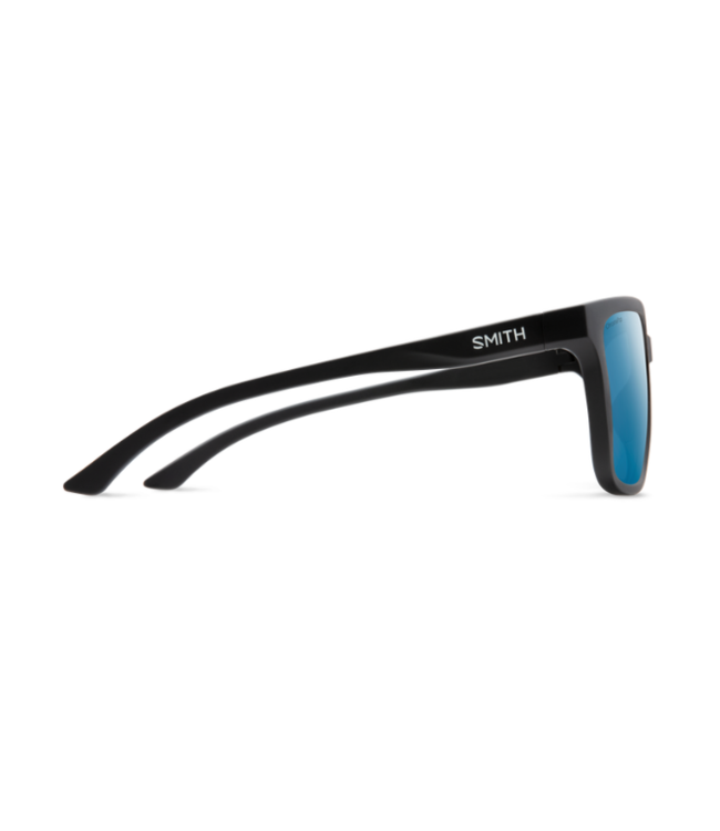 SMITH SHOUTOUT MATTE BLACK SUNGLASSES W/CHROMAPOP POLARIZED BLUE MIRROR LENS