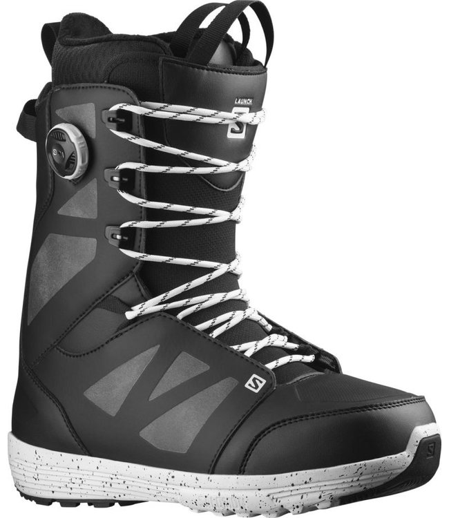 SALOMON LAUNCH LACE SJ BOA TEAM SNOWBOARD BOOTS BLACK/BLACK/WHITE