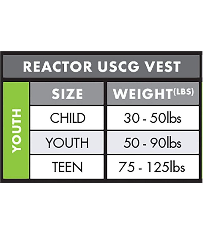 O'NEILL TEEN REACTOR FULL-ZIP USCG LIFE VEST DAYGLO/BLK/FLINT 2023
