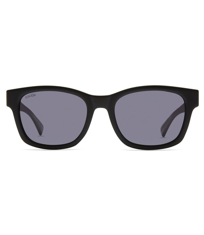 VONZIPPER APPROACH BLACK SATIN SUNGLASSES w/ WILDLIFE VINTAGE GREY POLAR LENS