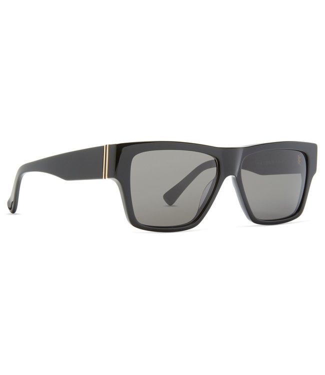 VONZIPPER HAUSSMAN BLACK GLOSS SUNGLASSES w/ VINTAGE GREY LENS