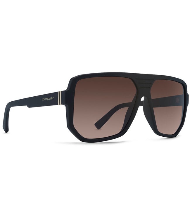 VONZIPPER ROLLER BLACK SATIN-COPPER SUNGLASSES w/ BROWN GRADIENT